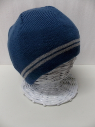 Zimní čepice modrá/šedý pruh vel. 3 (42 - 44 cm)