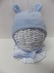 Čepice BABY SERVICE světle modrá s ouškama vel. 0 (do 35cm)