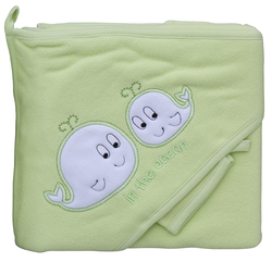 Froté ručník s kapucí  VELRYBA zelená SCARLET