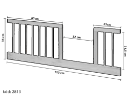 Válendová bočnice k postýlce 120 cm- ECO - přírodní
