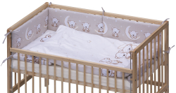 Dětská postýlka se stahovací bočnicí - přírodní ECO - 120x60 cm s kompletní výbavou Toro Barva soupravy: Toro béžová