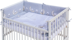 Dětská postýlka se stahovací bočnicí - bílá - 120x60 cm s kompletní výbavou Toro Barva soupravy: Toro šedá