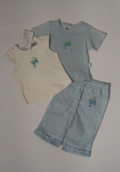 Benniny 2 trička a kalhoty Capri modré, v. 0-3 měs
