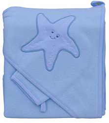 Froté ručník s kapucí HVĚZDA modrá SCARLET