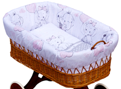 Proutěný košík na miminko Scarlett Gusto - růžová