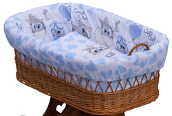 Proutěný košík na miminko Scarlett Kulíšek - modrá
