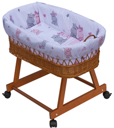 Proutěný košík na miminko Scarlett Pupis - růžová