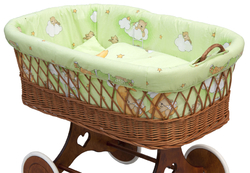 Proutěný košík na miminko Scarlett Mráček - zelená