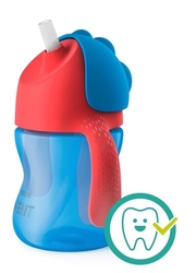 Hrnecek s ohebnym brckem AVENT modrý 200ml