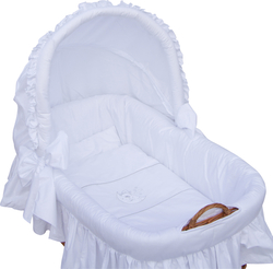 Proutěný košík na miminko s boudičkou Scarlett Péťa - bílá