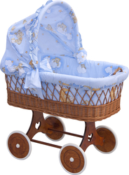 Proutěný košík na miminko s boudičkou Scarlett Mráček - modrá