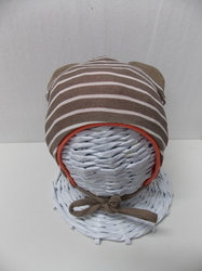 Čepice PIKO hnědá bílí PRUH Vel.2 (39 - 41cm)