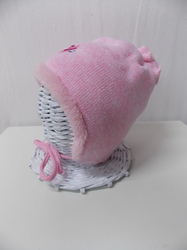 Zimní čepice kojenecká zavazovací RDX růžová PEJSEK vel:0-1