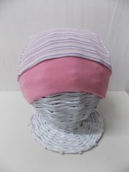 Čepice růžová fialový PROUŽEK Vel. 3 (42 - 44cm)