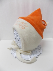 Zimní čepice TAGO oranřová/smetanová MĚSÍČKY