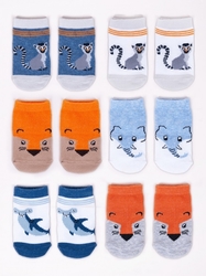 Chlapecké bavlněné ponožky s motivem zvířátek Vel. 3-6m 6-7cm