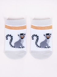Chlapecké ponožky s motivem zvířátek Vel. 0-9m BÍLÍ LEMUR