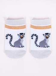 Chlapecké ponožky s motivem zvířátek Vel. 0-9m BÍLÍ LEMUR