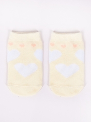 Dívčí bavlněné ponožky s motivem zvířátek Vel. 0-3m ŽLUTÉ SRDÍČKA