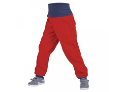 UNUO dětské soft. kalhoty s fleecem červené vel:74-98 