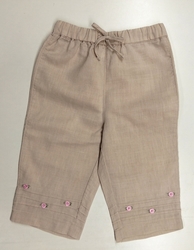Kalhoty dívčí bavlněné béžové vel. 74,80