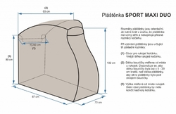 EMITEX Pláštěnka na kočárek SPORT MAXI DUO - černá