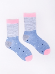 Dívčí ponožky růžové puntíkaté 3 v balení Vel. 34/36 