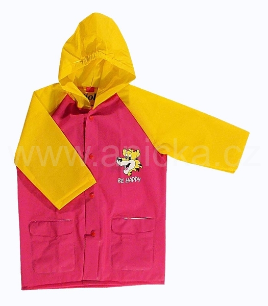 VIOLA pláštěnka dětská růžová-žlutá